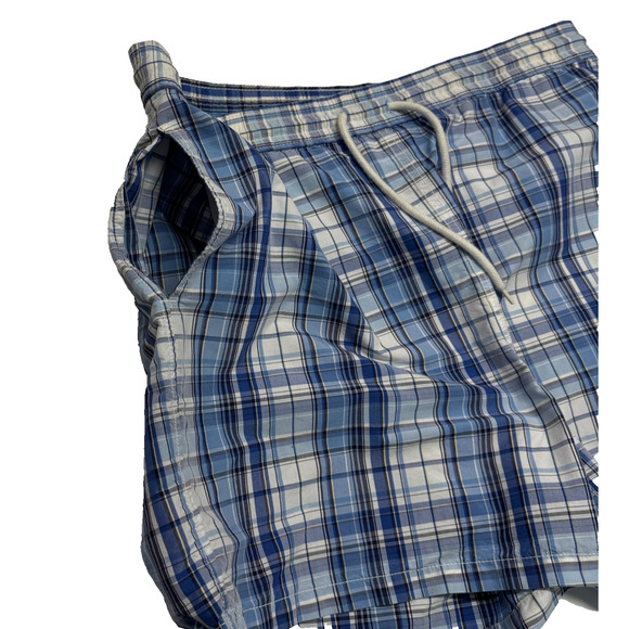 Polo Ralph Lauren Swim Trunks XL Blue White Plaid Mesh Lined Actual 40X5 Preppy - Picture 5 of 8